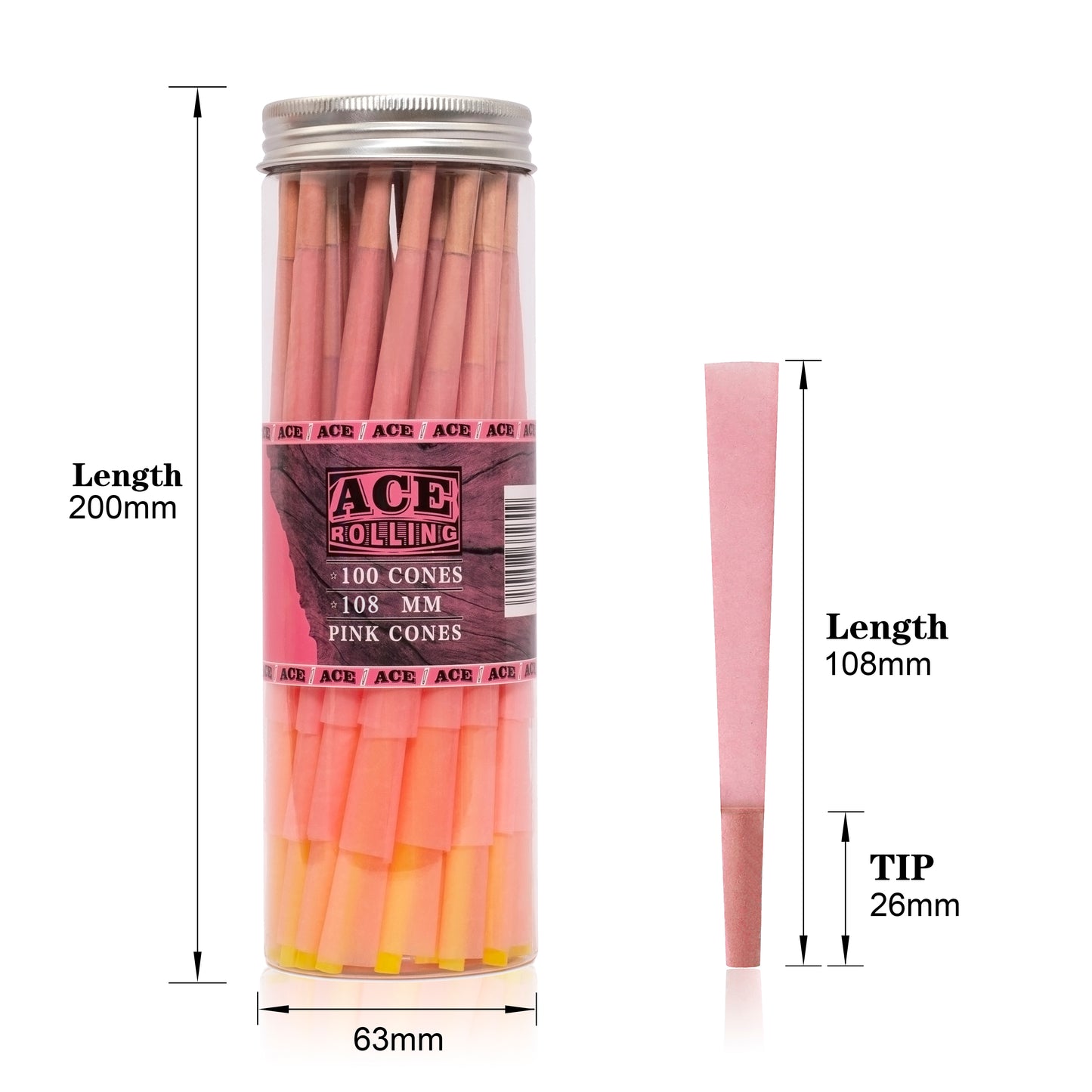 Pink pre-roll cone jar