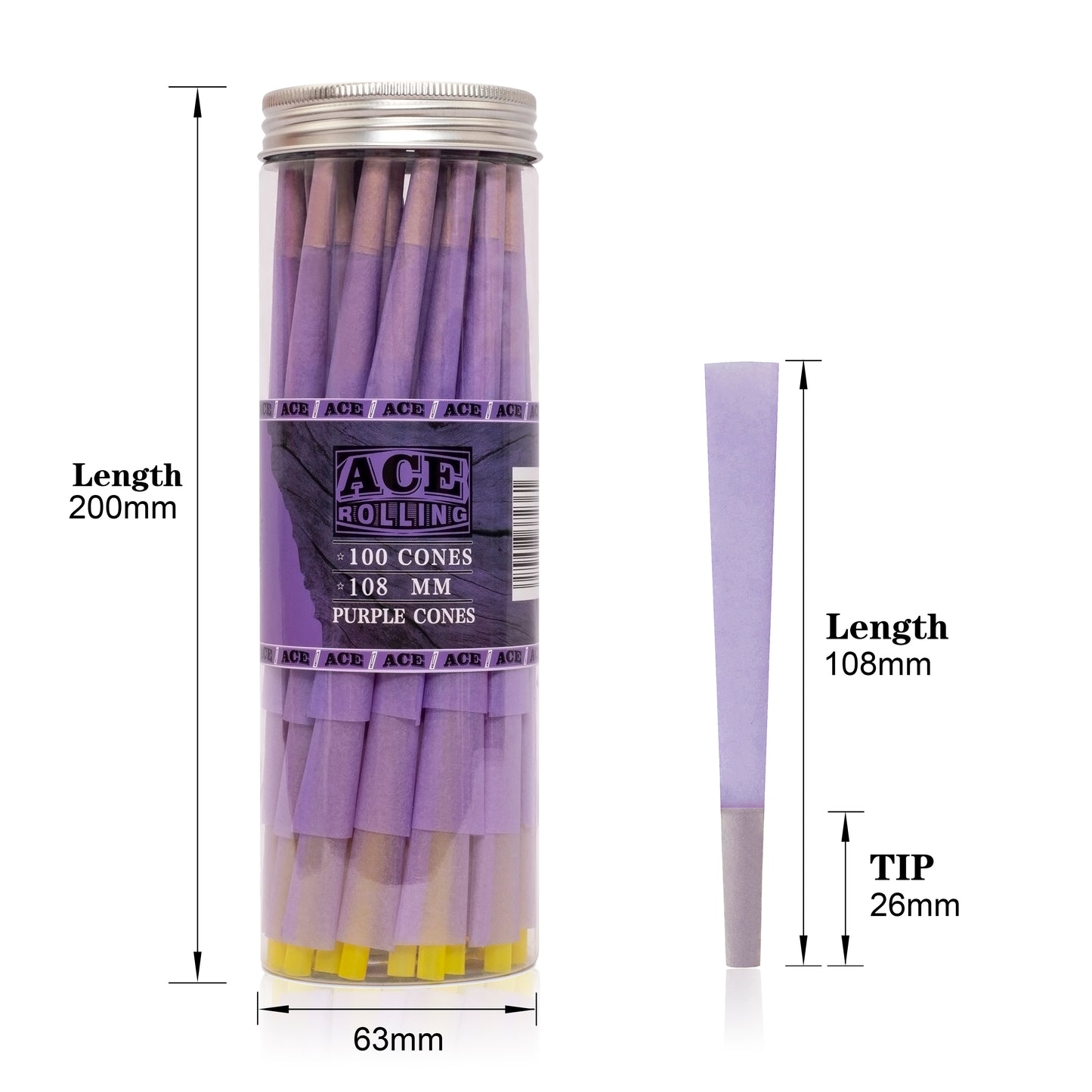 Purple pre-roll cone jar